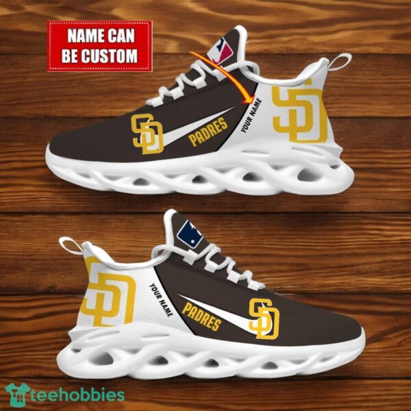 San Diego Padres Team Logo Personalized Name MLB Max Soul Shoes For Men Women Sport Gift Product Photo 1