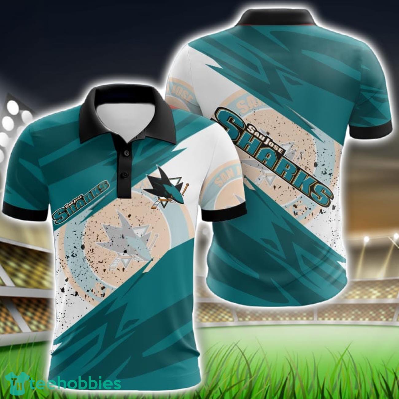 San Jose Sharks All Over Print 3D Polo Shirt Golf Lover Gift image San Jose Sharks All Over Print 3D Polo Shirt Golf Lover Gift Product Photo 1