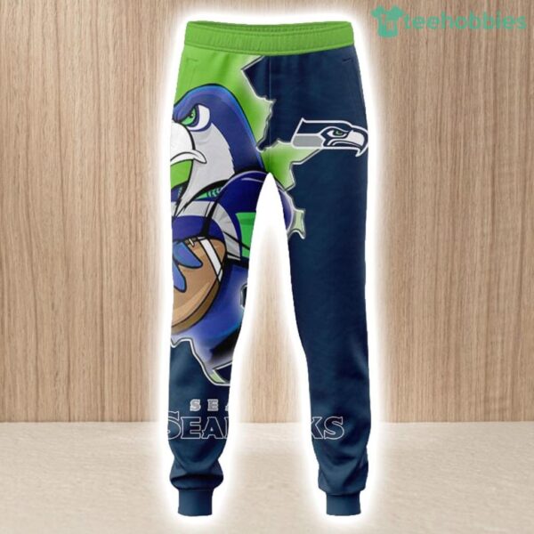 Seattle Seahawks Hoodie 3D Style Mascot Hoodie 3D All Over Print Set Hoodie And Long Pant Product Photo 2