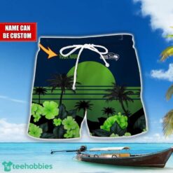 Seattle Seahawks NFL Team Hawaiian Shirt And Shorts Floral Beach Pattern Custom Name Product Photo 2