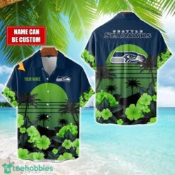 Seattle Seahawks NFL Team Hawaiian Shirt And Shorts Floral Beach Pattern Custom Name Product Photo 1