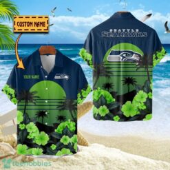 Seattle Seahawks NFL Team Hawaiian Shirt Floral Beach Pattern Custom Name Product Photo 1