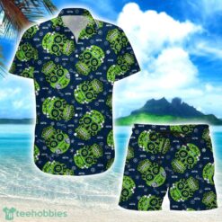 Seattle Seahawks Skull Combo Hawaiian Shirt And Shorts Product Photo 1