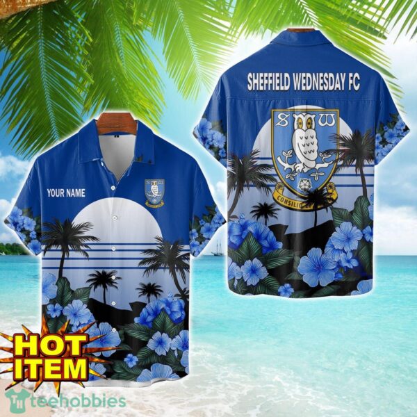 Sheffield Wednesday Floral Flower 3D Hawaiian Shirt And Shorts Custom Name Product Photo 1