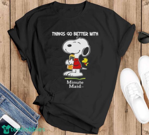 Snoopy And Woodstock Things Go Better With Minute Maid T-Shirt - Black T-Shirt