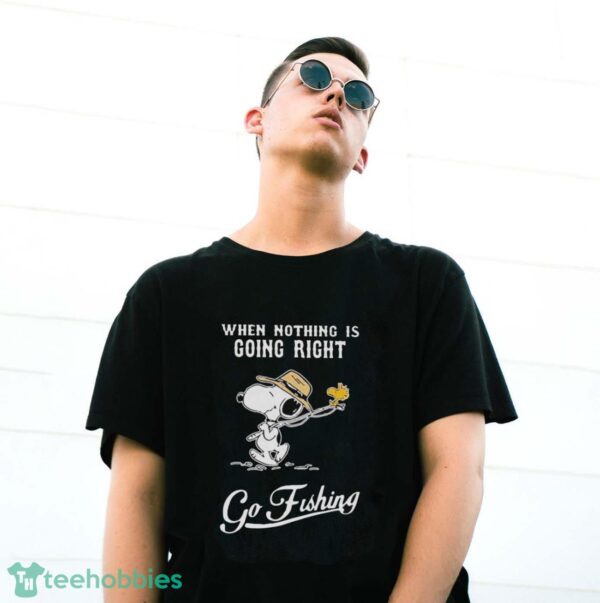Snoopy And Woodstock When Nothing Is Going Right Go Fishing Shirt - G500 Gildan T-Shirt