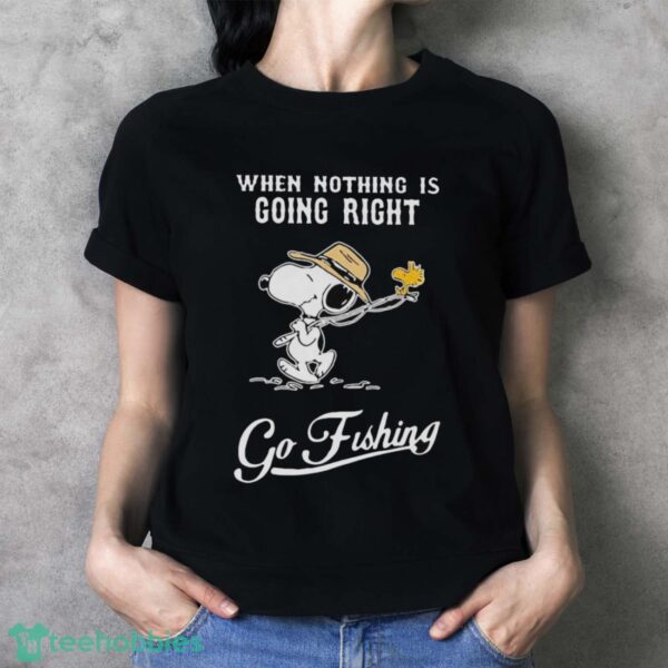 Snoopy And Woodstock When Nothing Is Going Right Go Fishing Shirt - Ladies T-Shirt