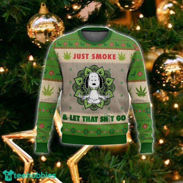 Snoopy Yoga Weed Ugly Sweater Gift Christmas For Men And Women - Snoopy Yoga Weed Ugly Sweater_2