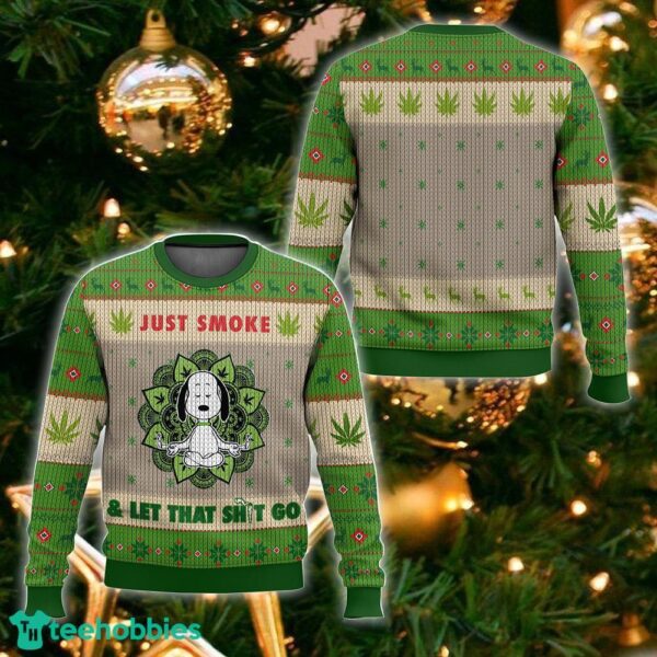 Snoopy Yoga Weed Ugly Sweater Gift Christmas For Men And Women - Snoopy Yoga Weed Ugly Sweater_1