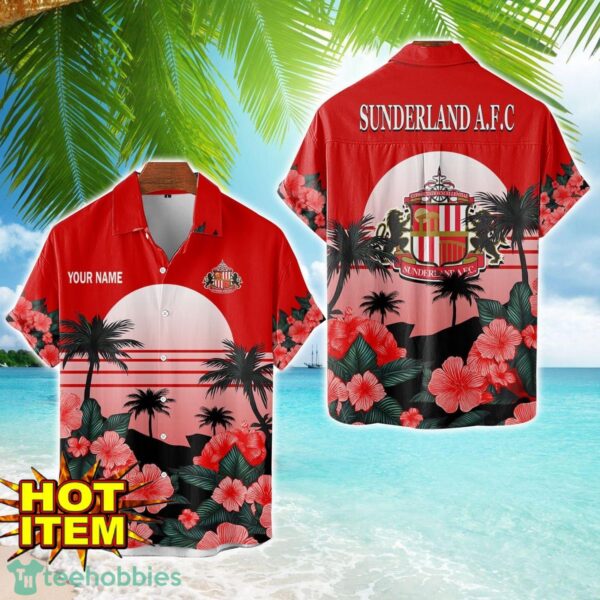 Sunderland A.F.C Floral Flower 3D Hawaiian Shirt And Shorts Custom Name Product Photo 1