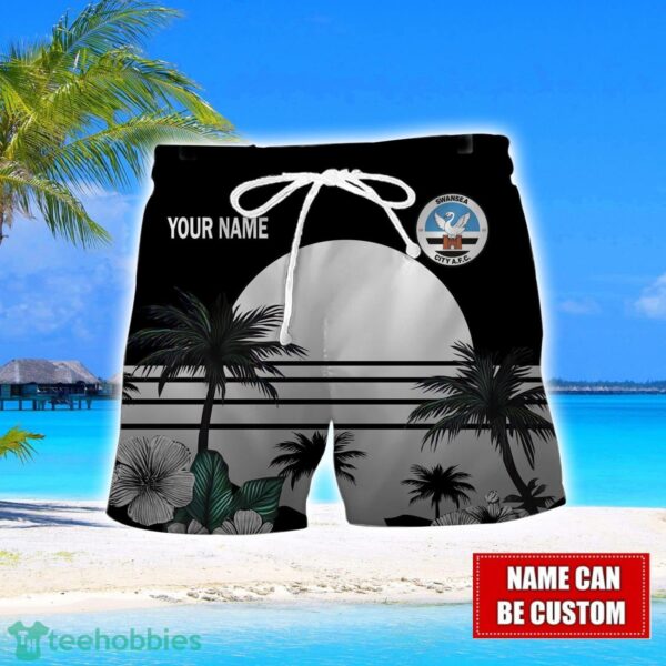 Swansea City A.F.C Floral Flower 3D Hawaiian Shirt And Shorts Custom Name Product Photo 2