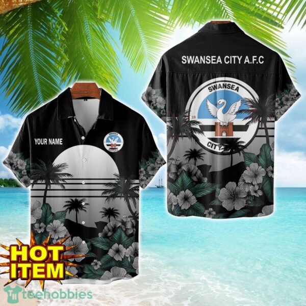 Swansea City A.F.C Floral Flower 3D Hawaiian Shirt And Shorts Custom Name Product Photo 1