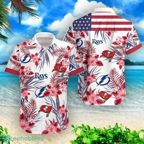 Tampa Bay Buccaneers Tampa Bay Lightning Tampa Bay Rays Combo Hawaiian Shirt And Shorts Product Photo 2