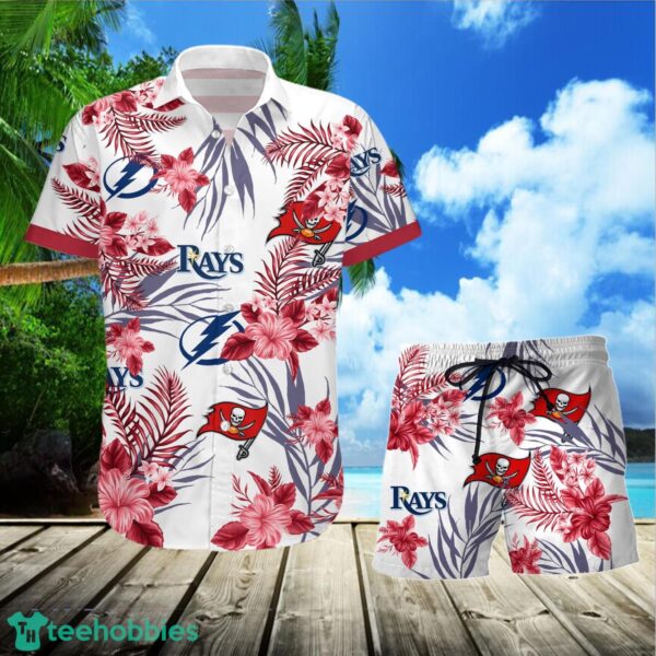 Tampa Bay Buccaneers Tampa Bay Lightning Tampa Bay Rays Combo Hawaiian Shirt And Shorts Product Photo 1