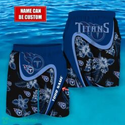 Tennessee Titans NFL Floral Hawaiian Shirt And Beach Shorts Custom Name For Fans Product Photo 2