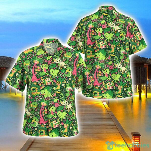 Tree Pokemon Green Hawaiian Shirt 3D Printing Beach Shirt For Men And Women Product Photo 1