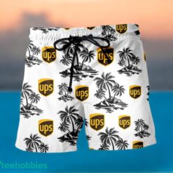 UPS Black Coconut Tree Pattern Beach awaiian Shirt And Shorts For Men And Women Product Photo 2