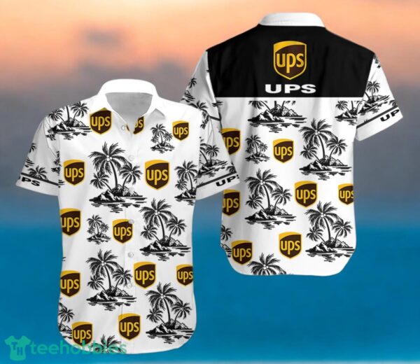 UPS Black Coconut Tree Pattern Beach awaiian Shirt And Shorts For Men And Women Product Photo 1