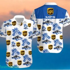 UPS Blue Coconut Tree Pattern Beach Hawaiian Shirt And Shorts For Men And Women Product Photo 1