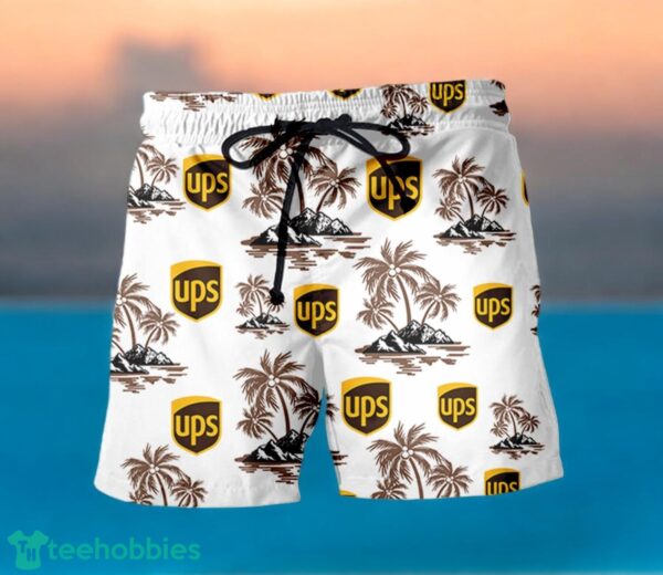 UPS Coconut Tree Pattern Beach Hawaiian Shirt And Shorts For Fans Product Photo 2