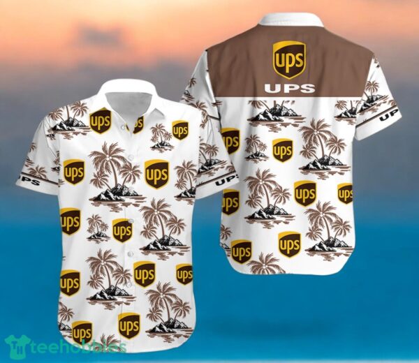 UPS Coconut Tree Pattern Beach Hawaiian Shirt And Shorts For Fans Product Photo 1