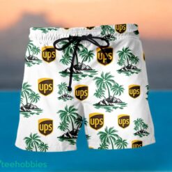 UPS Green Coconut Tree Pattern Beach Hawaiian Shirt And Shorts For Men And Women Product Photo 2