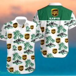 UPS Green Coconut Tree Pattern Beach Hawaiian Shirt And Shorts For Men And Women Product Photo 1
