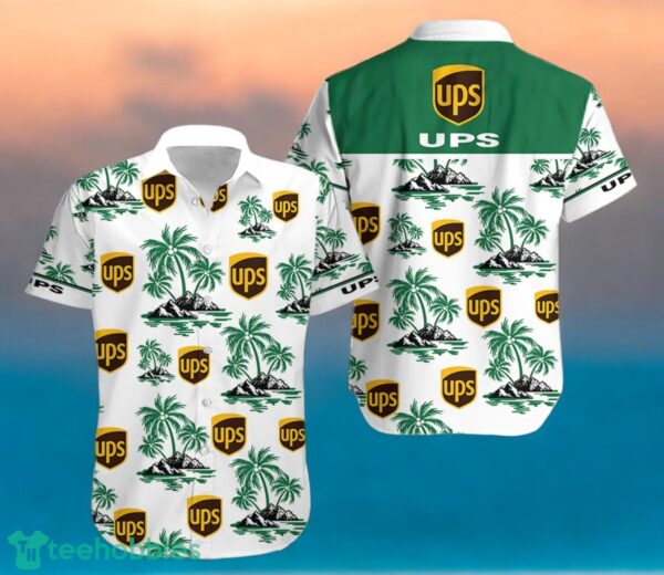 UPS Green Coconut Tree Pattern Beach Hawaiian Shirt And Shorts For Men And Women Product Photo 1