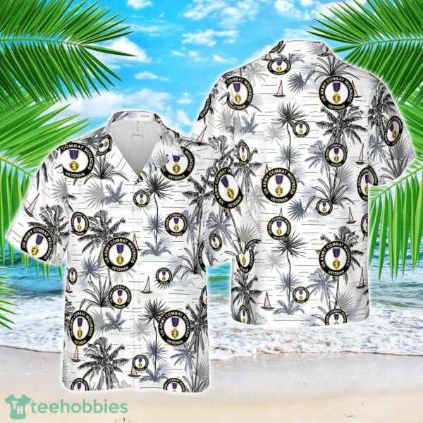 US Army Combat Wounded Veteran Purple Heart 3D Hawaiian Shirt Beach Shirt Product Photo 1