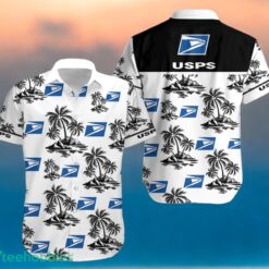 USPS Black Coconut Tree Pattern Beach Hawaiian Shirt And Shorts For Men And Women Product Photo 2