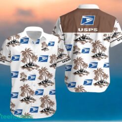 USPS Coconut Tree Pattern Beach Hawaiian Shirt And Shorts For Fans Product Photo 1