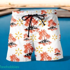 WALMART Orange Coconut Tree Pattern Beach Hawaiian Shirt And Shorts For Men And Women Product Photo 2