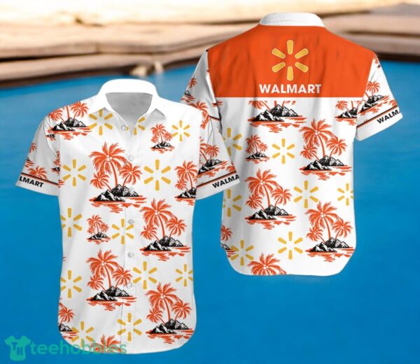 WALMART Orange Coconut Tree Pattern Beach Hawaiian Shirt And Shorts For Men And Women Product Photo 1