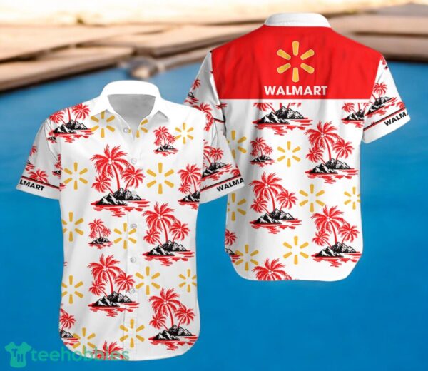 WALMART Red Coconut Tree Pattern Beach Hawaiian Shirt And Shorts For Men And Women Product Photo 1