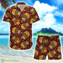 Washington Commanders Skull Combo Hawaiian Shirt And Shorts Product Photo 1