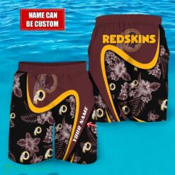 Washington Redskins NFL Floral Hawaiian Shirt And Beach Shorts Custom Name For Fans Product Photo 2