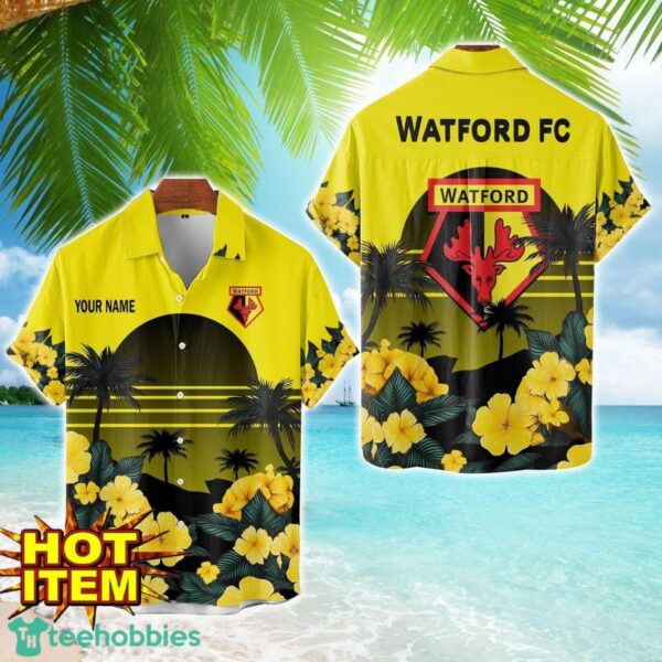 Watford Floral Flower 3D Hawaiian Shirt And Shorts Custom Name Product Photo 1