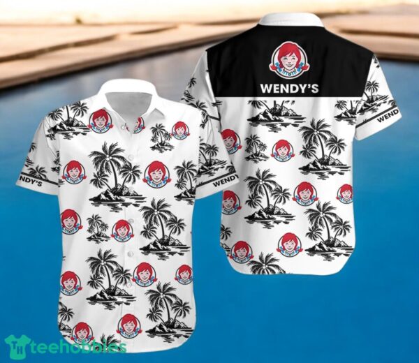 WENDY'S Black Coconut Tree Pattern Beach awaiian Shirt And Shorts For Men And Women Product Photo 2