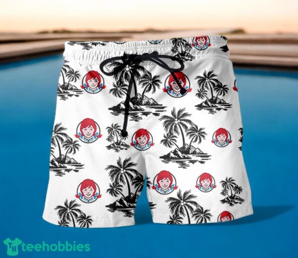 WENDY'S Black Coconut Tree Pattern Beach awaiian Shirt And Shorts For Men And Women Product Photo 1