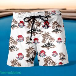 WENDY'S Coconut Tree Pattern Beach Hawaiian Shirt And Shorts For Fans Product Photo 2