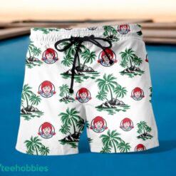 WENDY'S Green Coconut Tree Pattern Beach Hawaiian Shirt And Shorts For Men And Women Product Photo 2