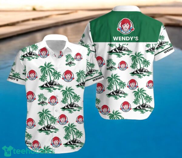 WENDY'S Green Coconut Tree Pattern Beach Hawaiian Shirt And Shorts For Men And Women Product Photo 1