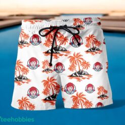 WENDY'S Orange Coconut Tree Pattern Beach Hawaiian Shirt And Shorts For Men And Women Product Photo 1