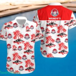 WENDY'S Red Coconut Tree Pattern Beach Hawaiian Shirt And Shorts For Men And Women Product Photo 2
