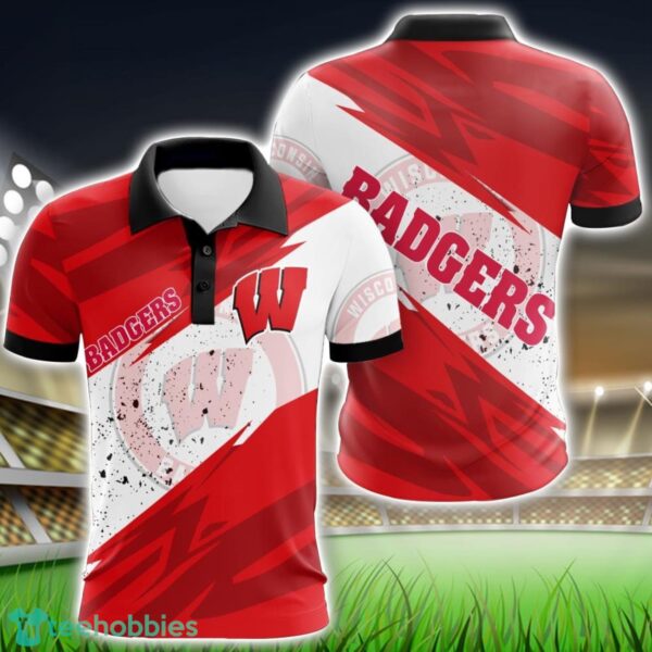 Wisconsin Badgers All Over Print 3D Polo Shirt Golf Lover Gift Product Photo 1