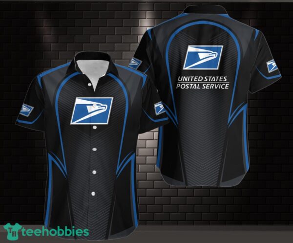 3d All Over Printed Usps Black Hawaiian Shirt Product Photo 1