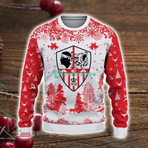 AC Ajaccio 3D Sweater Pine Trees Pattern Ugly Christmas Sweater For Big Fans Product Photo 2