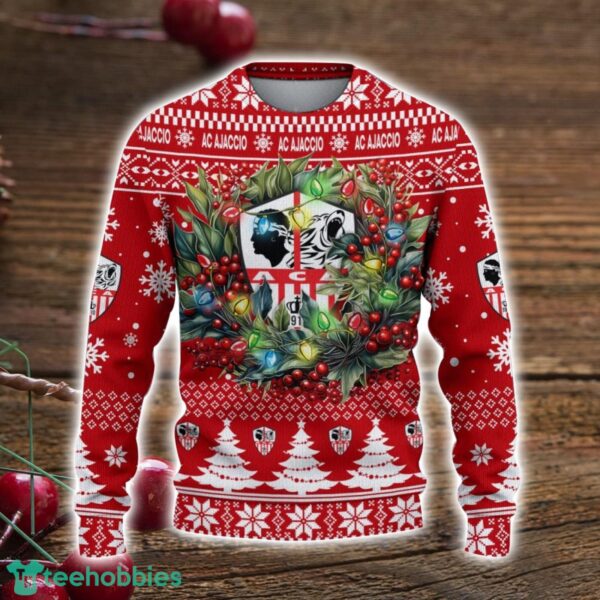 AC Ajaccio 3D Ugly Christmas Sweater Christmas Gift For Fans Men Women Christmas Sweater Product Photo 2