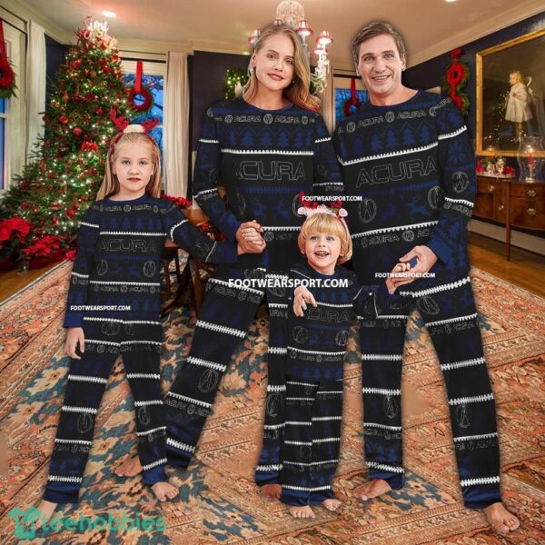 Acura Car Racing Logo Pattern Pajamas Set Ugly Christmas Gift Family - Acura Car Racing Logo Pattern Pajamas Set Ugly Christmas Gift Family