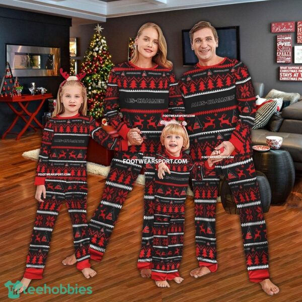Allis Chalmers Tractor Logo Pattern Ugly Christmas Family Pajamas Set - Allis Chalmers Tractor Logo Pattern Ugly Christmas Family Pajamas Set